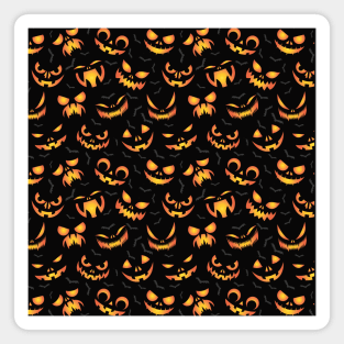 Halloween Pumpkins Creepy faces Art Magnet